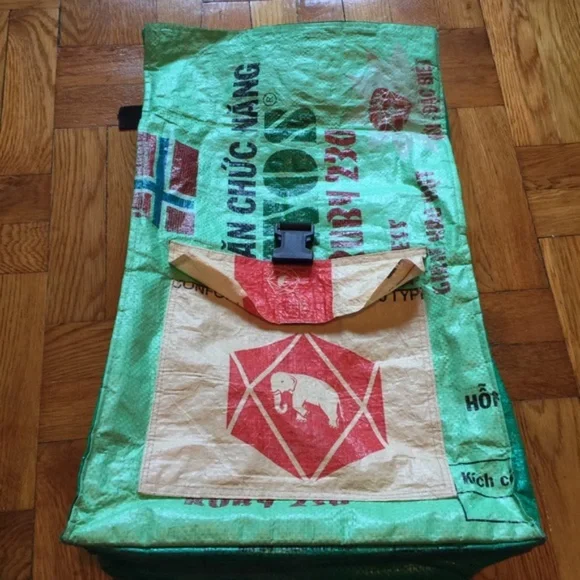 Angkor Recycled Backpack Handmade In Cambodia - Picture 3 of 6